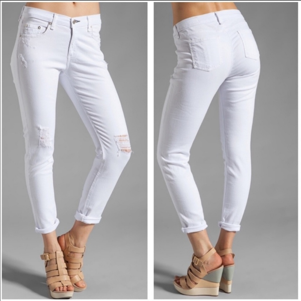 Rag & Bone Ripped Dash Slouchy Skinny Jeans 26